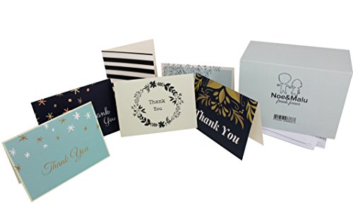*New Improved Version* 48 Thank You Cards Bulk Assortment – 6 Unique Designs with Blank Inside – 4 x 6 Inch Cards Includes 48 Envelopes and Box