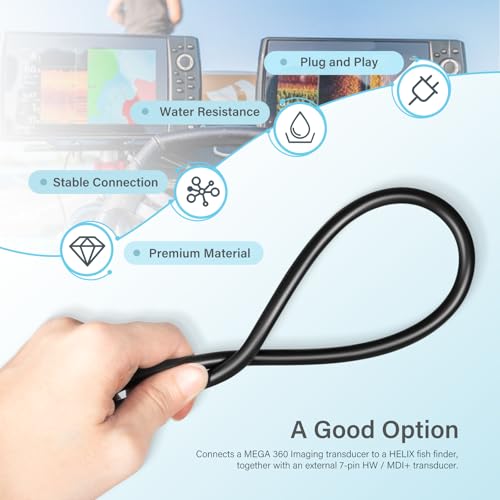 Image of 720107-1 9 M360 2DDI Y - MEGA 360 & 2D /MDI 7-pin Transducer Adapter Cable Y Cable Compatible with MEGA 360 and Helix 8 /9 / 10 /12 / 15 Fishfinder