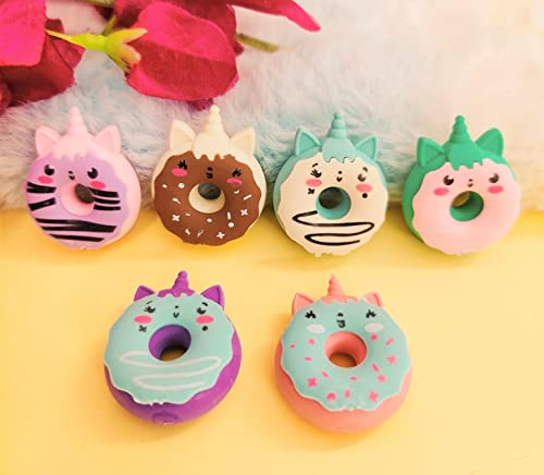 Image of TERA 13 Donut and Unicorn Shape Eraser Set for Kids (24 Pcs) Non Toxic Eraser, Stationary Items, Birthday Return Gifts for Girls