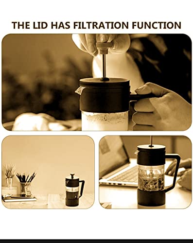 Image of 3D CREATIONS 800 ML Black French Press Coffee And Tea maker Stainless Steel filtration With 4 Stage Filtration