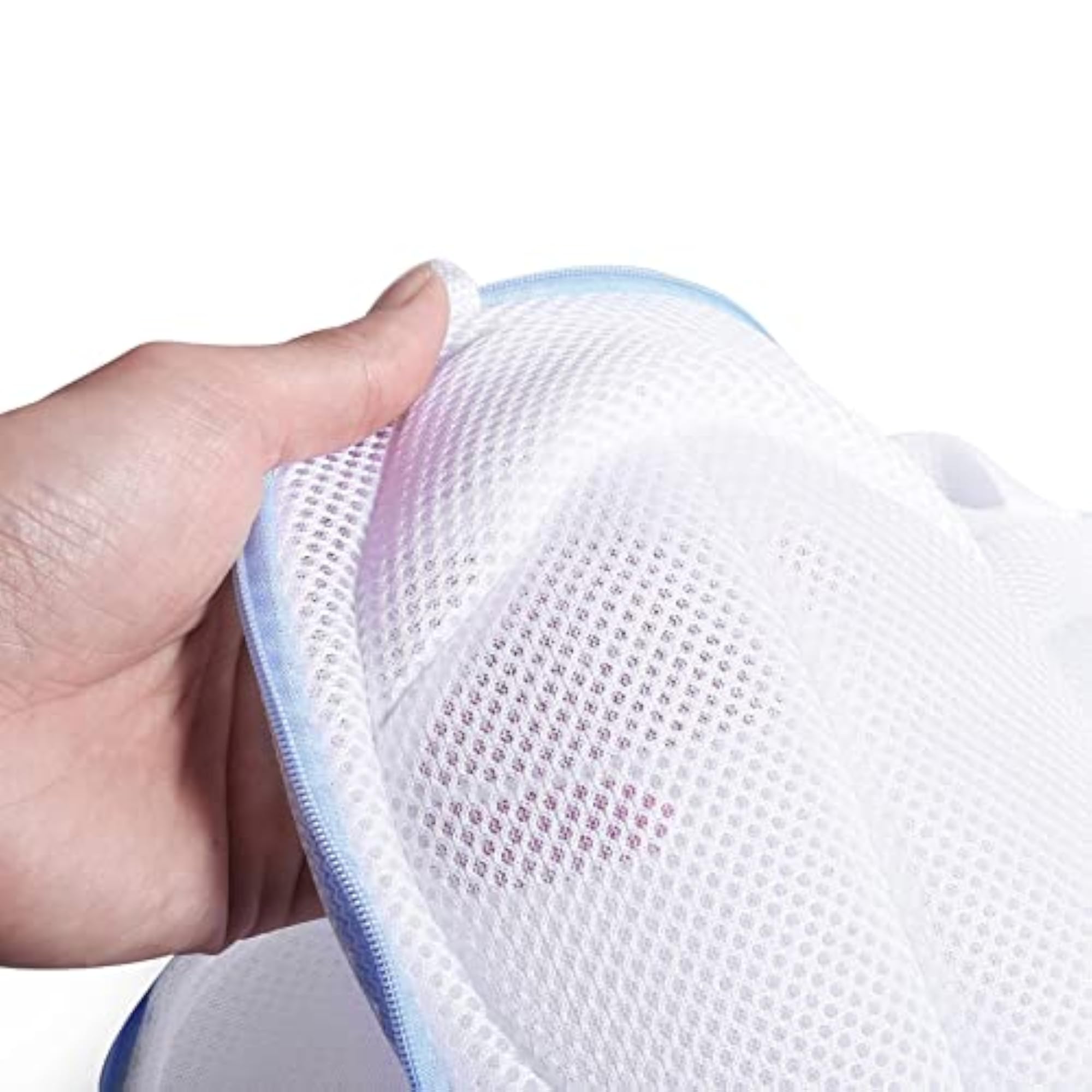 Bra Washing Bag for Air Drying & Hanging, Blue Edge