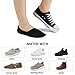 Leotruny 6 Pairs Unisex Thick Cushion Athletic Cotton Non Slip Low Cut Flat Liner No Show Socks (Medium, C02-Black)