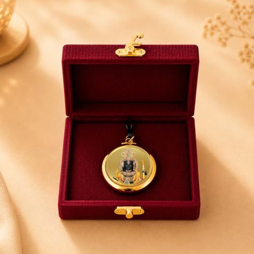 Image of DIVINITI 24K Gold Plated Double-Sided Religious Pendant with Premium Gift Box, Spiritual Locket for Men & Women, Devotional Jewellery for Gifting & Everyday Wear