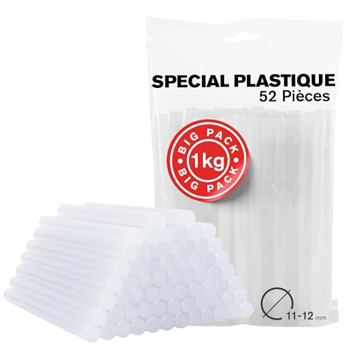 RAPID – Bâtons de colle thermofusible Pro-T – Transparente – Pour PVC, Plastique, Câbles, Verre, Supports poreux et fibreux – Diamètre 12 mm – Longueur : 190mm – Sachet de 1 kg -