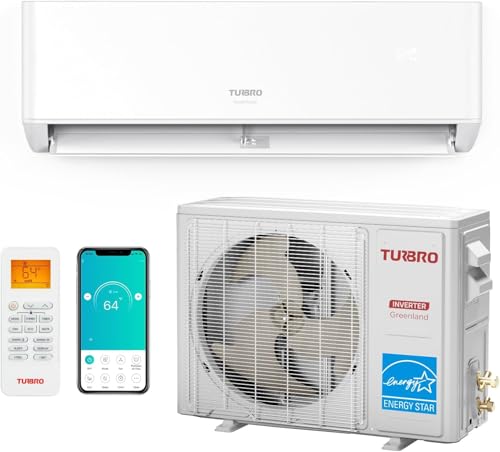 TURBRO 9,000 BTU Ductless Mini Split Inverter AC Heat Pump,