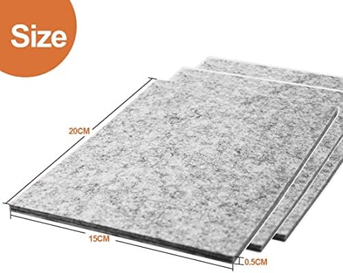 LYSLEDA 8 Pack Furniture Feet Felt Pads, 5mm Thickness Heavy Duty Floor Protectors, Self-adhesive 20 * 15cm Table Feet Pads - Protect Your Wood Floors(Gray)