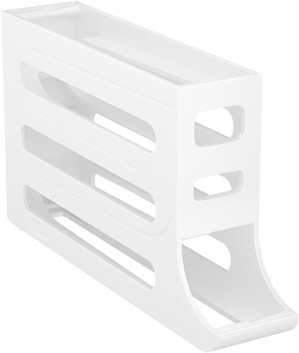 Egg Holder Egg Dispenser Auto Rolling Egg Tray Storage Organizer Space-Saving Egg Roller Rack 4 Tier Rolling Egg Holders