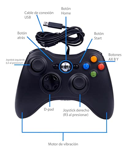 accesorios-xbox, Video Games control xbox 360 alambrico Marca Vimi (3)