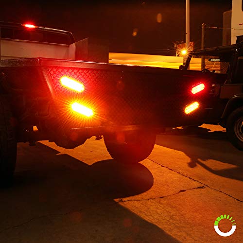 4Pc 6" Amber Oval Led Trailer Tail Light Kit [Dot Fmvss 108] [Sae Stip] [24 Led] [Grommet & Plug Included] [Ip67 Waterproof] [Park & Turn Signal] Marine Trailer Lights For Boat Trailer Rv Trucks #TOP4