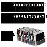 26 Pcs Vinyl Record Dividers A-Z Alphabet Record Organizer Vinyl Dividers with Alphabetical Tab Divider Storage Records Holder Index Card for DVD Cd File Albums Library Book Storage Holder Use Black