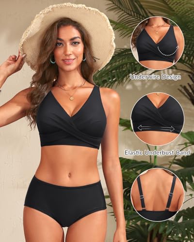 Women Underwire Bikini Top - Push Up Bathing Suit Top Large Bust Swim Top 2025 Swimsuit Top2