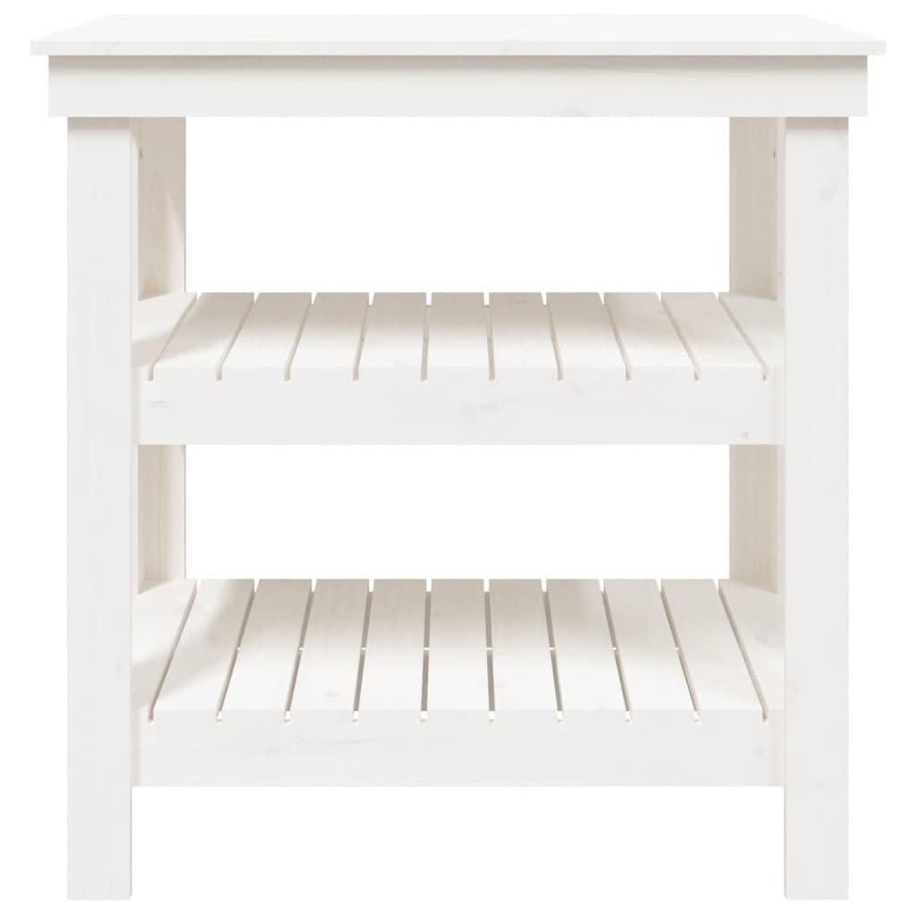 Banco de trabajo de madera maciza de pino con espacio de almacenamiento y las dimensiones 78,5 x 50 x 80 cm como mesa de trabajo robusta