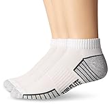 Top Flite Men's Sport Moisture Control Low Cut Socks 3 Pair Pack, White, Sock Size:10-13/Shoe Size: 6-12