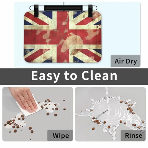Tapis d'alimentation vintage Union Jack imperméable et absorbant - 7