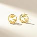Interlocking Letter Stud Earrings,Gold-Toned,Circular Design,Stainless Steel Fashion Jewelry for Women