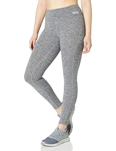 Terramar Women's Cloud Nine 4-Way Stretch Brushed Tights, Grey Melange, Medium (10-12)