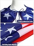 Mepase 6 Pcs American Flag Costume Cape Set 4th of July Patriotic Accessories 250th Retro 80's USA Outfits Sunglasses Flag Headband