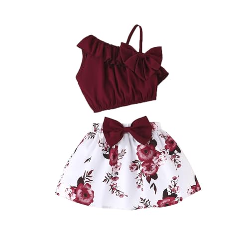ALMDCNDEQ Single shoulder camisole, flower patterned short skirt