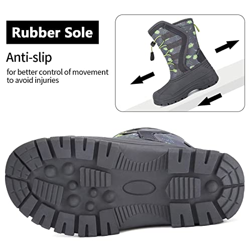 CIOR Kids Snow Boots for Boys Girls Toddler Winter Outdoor Boots Waterproof with Fur Lined(Toddler/Little Kids/Big Kid) U122WXZ581B.EL-Gray.Green-33 by CIOR - Image 5