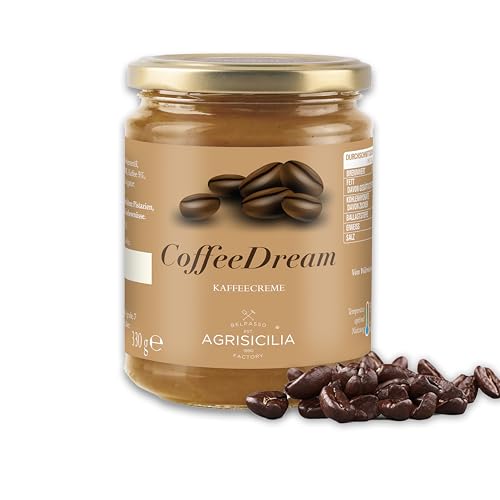 Agrisicilia CoffeeDream – Kaffee Creme 330g – Süßer Aufstrich für Frühstück, Croissant, Toastbrot & Dessert – Cremiger Genuss aus Italien