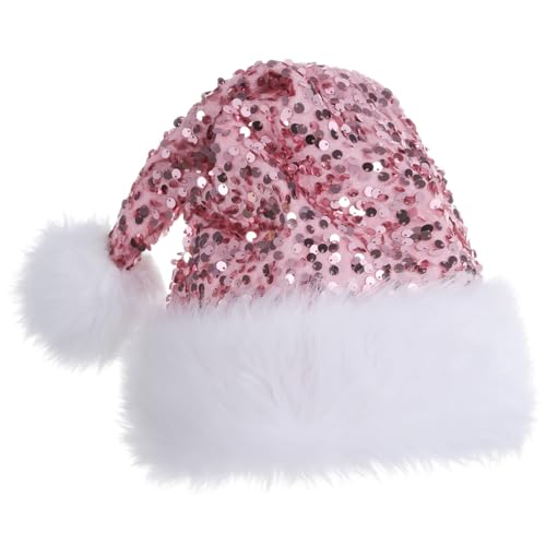 Sequin Santa Hat with White Fur Trim - Main Image