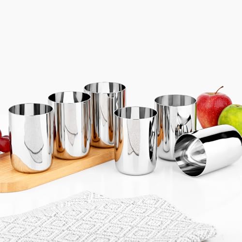 Image of Vinod Stainless Steel Juicee Glass - Six Glasses in one Box (250 ml)