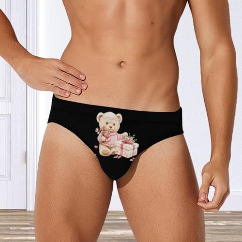 Teddy Bear Valentines Gifts Men's Swim Brief Sexy Bikini Swimwear Swimsuit Trunks Bathing Suits4