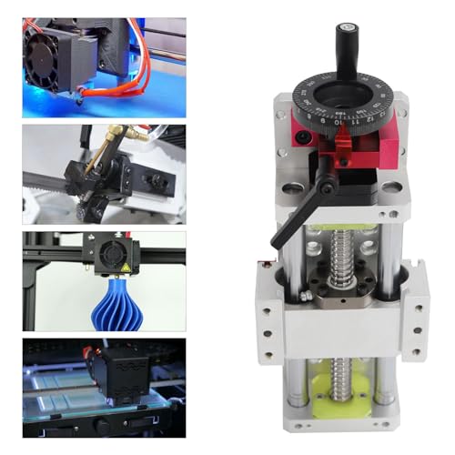 BFDIEEM Linear Stage Actuator 100mm Ballscrew 1605 Double Optical Axis Linear Rail Guide Manual Slide Stage C7 with Ruler for CNC Z-axis