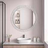 Reflet cristallin et sans distorsion : Miroir mural rond de 76 cm. Son verre argenté offre une clarté haute définition exceptionnelle, offrant une vision sans distorsion. Idéal pour les salles de bains, les chambres ou les entrées où la précision est requise.