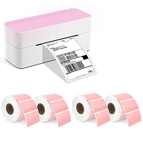Phomemo Pink Label Printer With 4 Rolls Pink Thermal Label - 1.25"*2.25", 3000 Sheets #TOP26