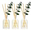 COCORRÍNA Eucalyptus Reed Diffuser Set of 3 – Lavender Eucalyptus, Black Forest, Clean Cotton Scents, 1.7 fl oz Each, Total 5.1 oz, Scented Oil Diffusers for Home & Office