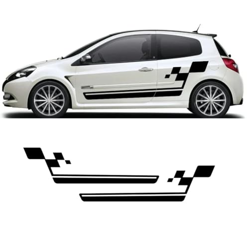 2Pcs Car Stickers,for Renault Clio RS R.S. 18 4 5 2012-2024 Side Door Skirt Racing Style PVC Film Decals Auto Tuning Accessories ﻿