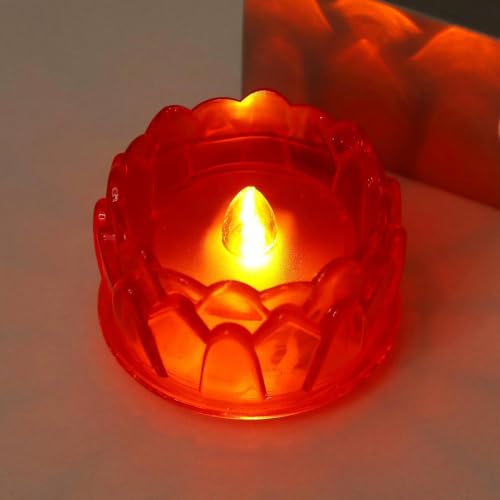 Velas LED con forma de flor reutilizables y seguras en set de 12 unidades a pilas 3