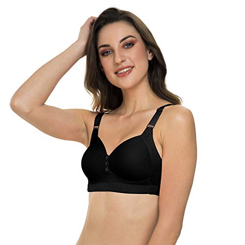 Image of Tweens Lite Wite - Minimiser Medium Padded Cotton Lycra Bra (Plus Size) - Triple Hook - Full Coverage - Wirefree - Seamless T-Shirt Bra