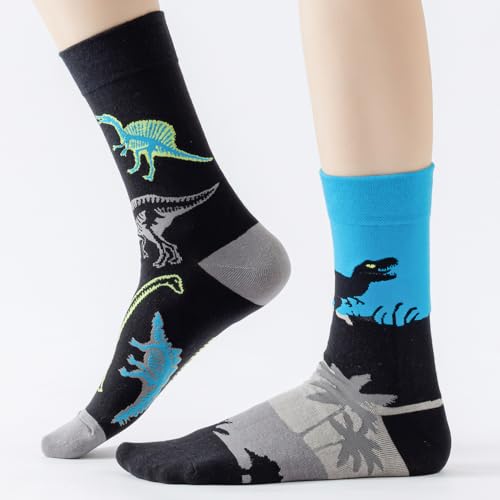 Image of 2 Pairs Cartoon Animal Crew Socks Fun Cotton Mid Calf Socks for Women