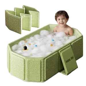 Lavabo de baño plegable de 29.5 x 17.7 x 9.8 pulgadas, bañera portátil plegable con tapón de drenaje, lavabo de almacenamiento compacto para niños pequeños y mascotas, adecuado para uso al aire libre