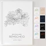 Mapdify Remscheid personalisiertes Stadtposter, dein 