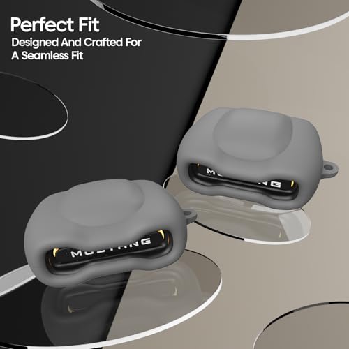 Image of Sounce Earphone Case Cover Compatible for Boult x Mustang Torq TWS Earbuds, Soft Silicone Skin Case Cover Shock-Absorbing Protective Case with Keychain [Front LED Visible] (Grey)