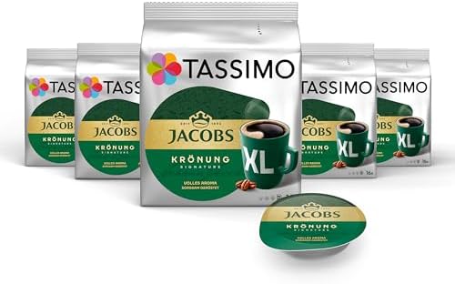 Tassimo Kapseln Jacobs Krönung XL, 5 x 16 Pads, 80 Kaffeekapseln, mittlere Röstung