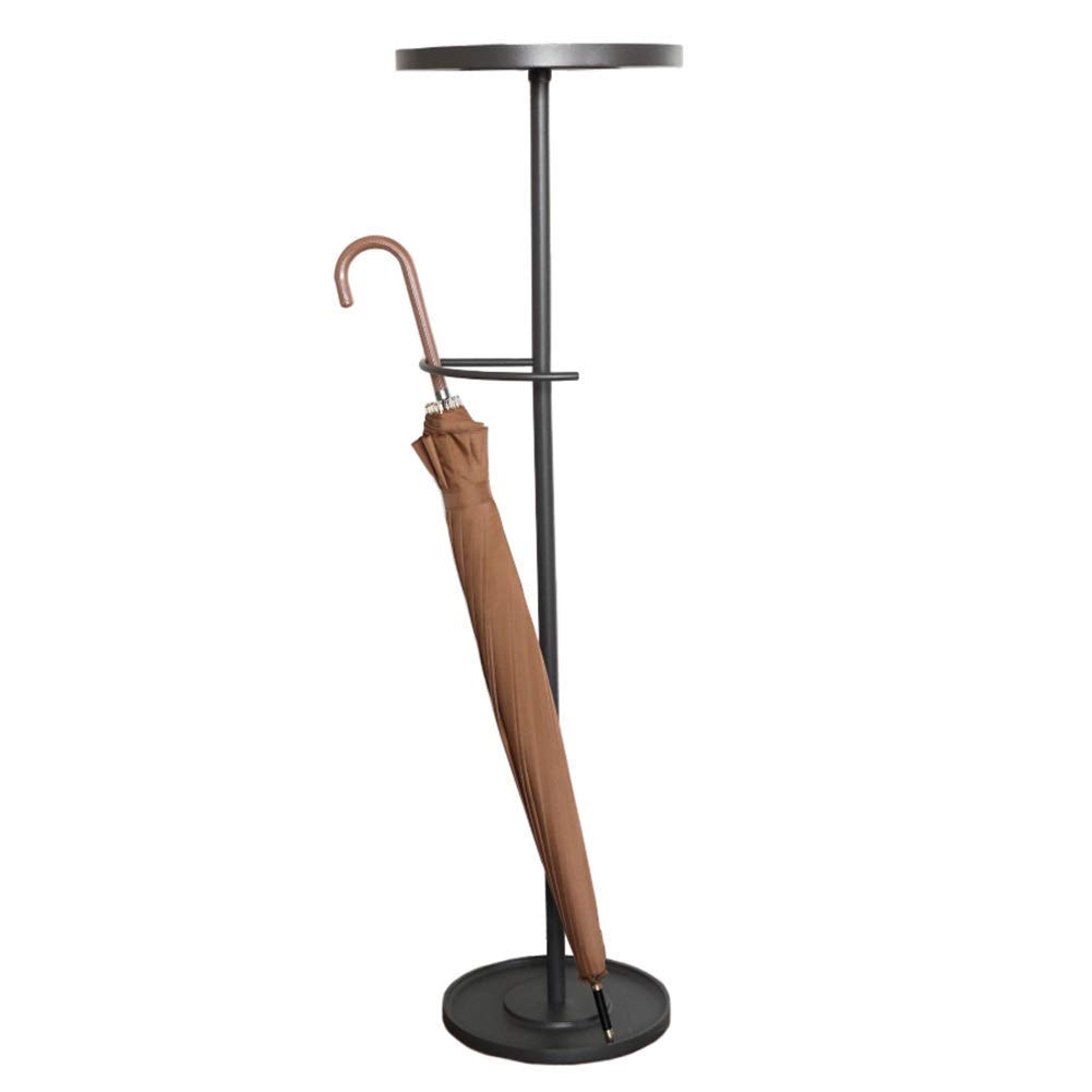 Porte-parapluie en métal gris avec plateau amovible pour un sol propre