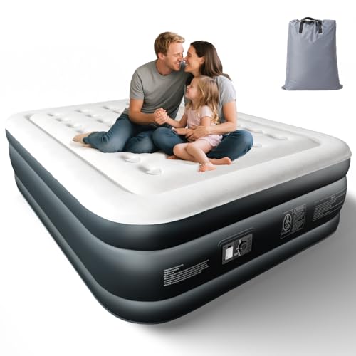 Bonnlo King Inflatable Air Bed Double Camping Air Mattress 203x152x46cm