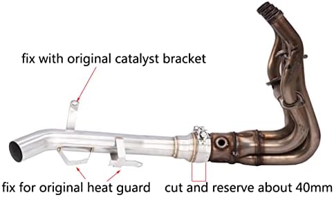 Exhaust Mid Pipe, Motorcycle Middle Link Tube Stainless Steel Rustproof Heat Resistant Middle Link Tube Replacement for KAWASAKI Z900 20172021