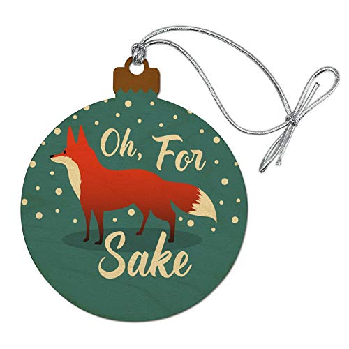 GRAPHICS & MORE Oh for Fox Sake Funny on Teal Wood Christmas Tree Holiday Ornament