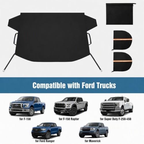 Image of YeewayVeh Car Windshield Ice Snow Cover for Ford F150 /F250 2015-2026