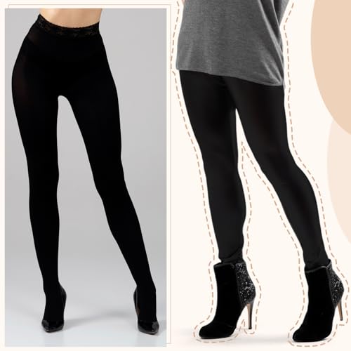 4 Pairs Fleece Lined Tights Women Opaque Leggings Winter Thermal Elastic Thick Lined Tights for Winter Women4