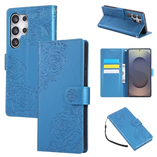 Protection Samsung Galaxy S24 FE étui cuir bleu clapet porte-carte