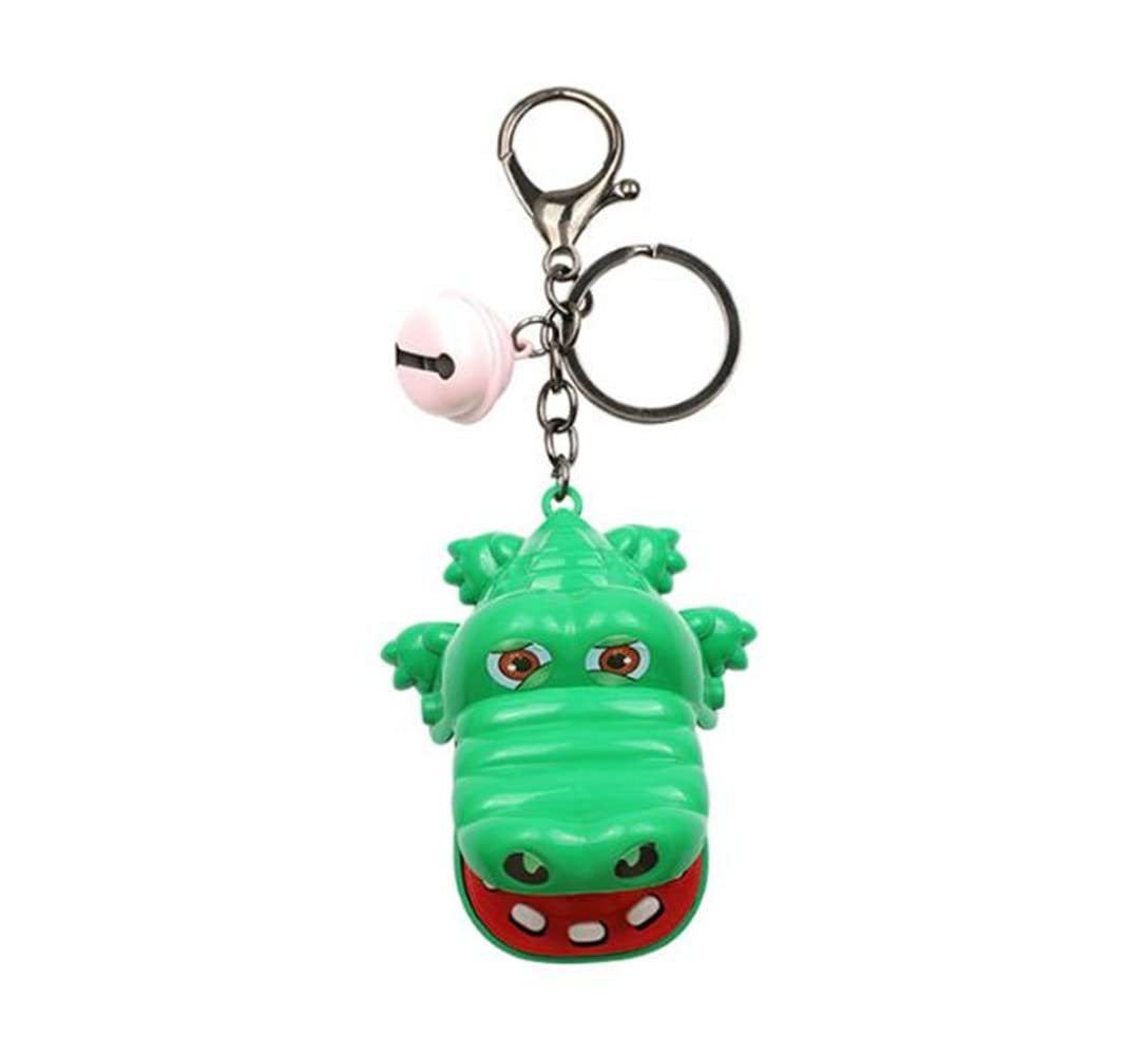 New Cartoon Bite Your Hand Crocodile Game Key Chain Children's Innovation Toy Car Key Chain Backpack Exquisite Small Accessories, Green (ZRX-CCN21)