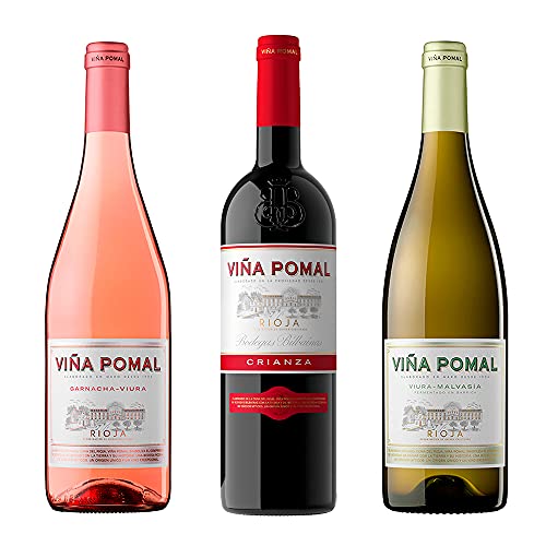 Pack Degustación Do Rioja - Viña Pomal Vino Tinto Crianza Vino Blanco Vino Rosado - 3 Botellas 75cl Pack Degustación Do Rioja - Viña Pomal Vino Tinto Crianza Vino Blanco Vino Rosado - 3 Botellas 75cl
