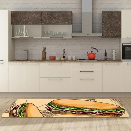 Tapetes de cocina cómodos VAPOKF juego de alfombras absorbentes para suelo de cocina limpio 3
