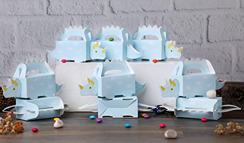 Image of SATYAM KRAFT 20 Pcs Dinosaur Theme Folding Gift Boxes - Paper Storage Box for Chocolate, Dry Fruits, Return Gifts, Birthday, Wedding, Engagement Party Favors (Pack of 20, Sky Blue)